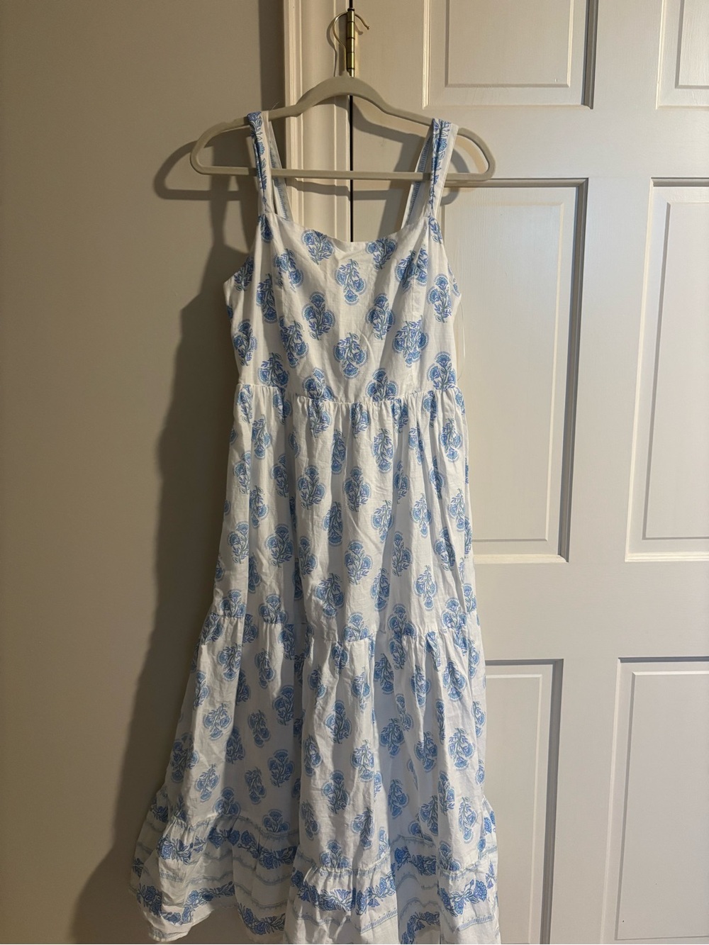 Haute Hippie White Dress with Blue Floral Motif